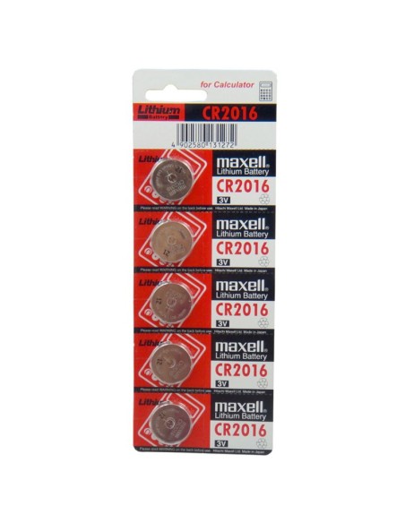 PILAS BOTON 3V 5 UNDS MAXELL   CR2016 LITIO PN: CR2016MAXB5 EAN: 4902580131272