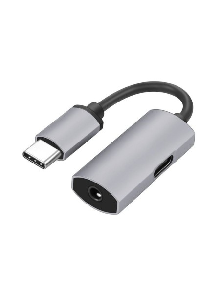 CONVERSOR TYPE-C A JACK 3.5MM  AUDIO GRIS PN: PMMAC35 EAN: 5907595448116