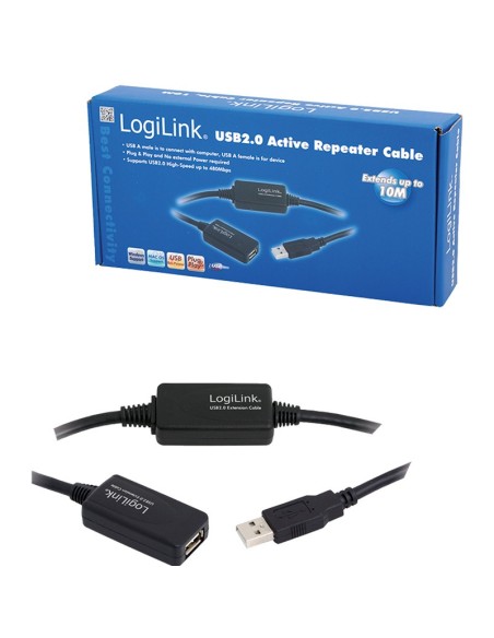 CABLE ALARGO USB 2.0 10M A/A M  CON AMPLIFICADOR DE SEÑAL PN: ALARGO USB2 10M EAN: 1000000000969