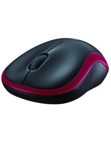RATON WIRELESS LOGITECH M185   NEGRO/ROJO PN:...