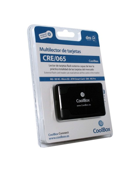 LECTOR EXT. COOLBOX DNIE+SIM N EGRO + LECTOR TARJETAS + SIM PN: CRCOOCRE065A EAN: 8437013799287