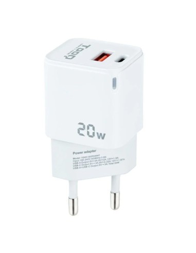 CARGADOR  5V ENCHUFE 2 X USB   TYPE C, USB, 20W...