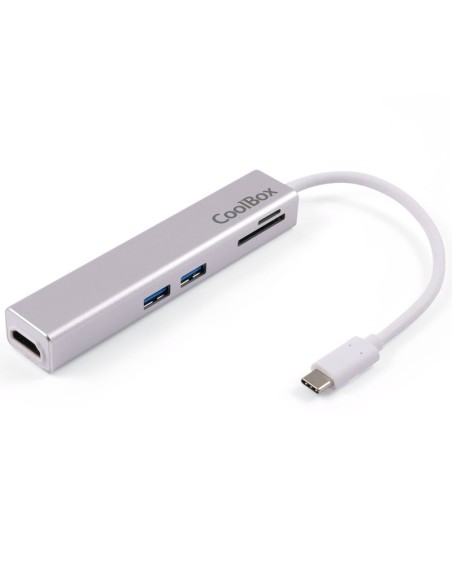 MINI DOCK USB TYPE C COOLBOX   USB 3.0, HDMI, SD, MSD PLATA PN: COO-DOCK-02 EAN: 8436556142468