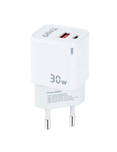 CARGADOR  5V ENCHUFE 2 X USB,  TYPE C, USB, 30W...