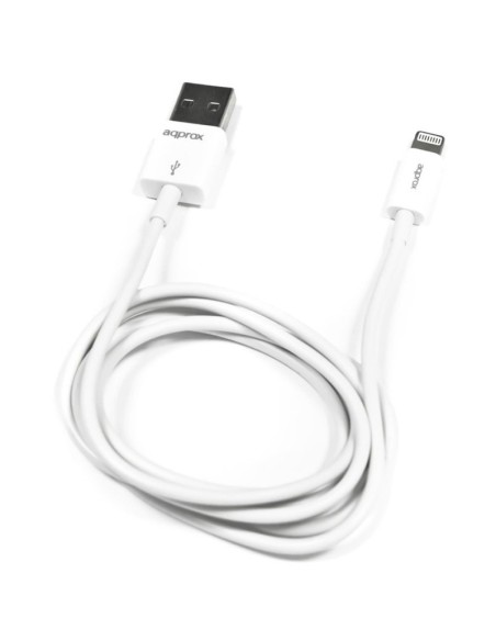 CABLE APPROX LIGHTNING A USB   2.0 1M BLANCO PN: APPC03V2 EAN: 8435099514909