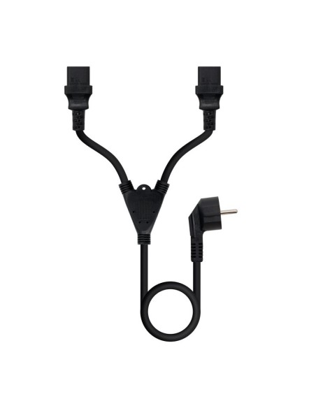 CABLE CORRIENTE PC 2 SALIDAS A SHUCKO 1.8M NEGRO PN: 10.22.0100 EAN: 8433281013179