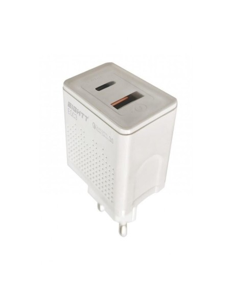 CARGADOR 5V ENCHUFE HOME 3A    1 X USB 3.0, 1 X TYPE-C BLANCO PN: EQC3 EAN: 8425402168660