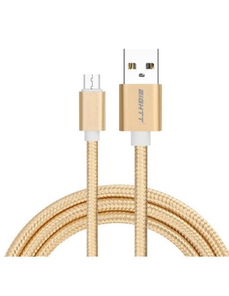 CABLE USB 2.0  1 M A MICRO USB  CARGA TRENZADO ORO PN: ECM-1G EAN: 8425402170878