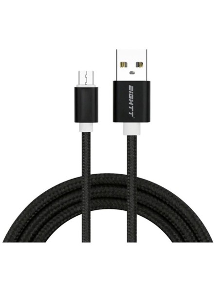 CABLE USB 2.0  1 M A MICRO USB  CARGA TRENZADO NEGRO PN: ECM-1B EAN: 8425402170892