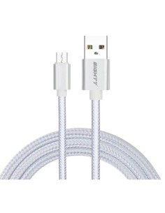CABLE USB 2.0  1 M A MICRO USB  CARGA TRENZADO PLATA PN:...