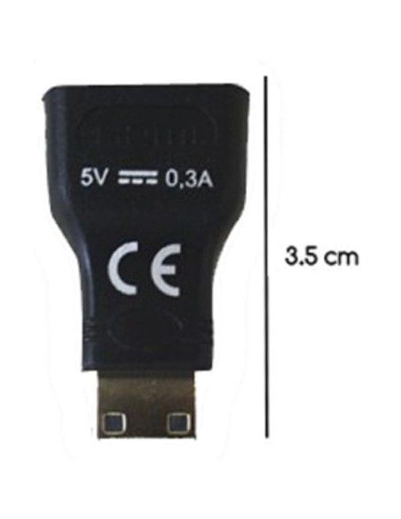CONVERSOR HDMI HEMBRA A MINI   HDMI MACHO APPROX NEGRO PN: HDMI H A MINI M EAN: 1000000003321