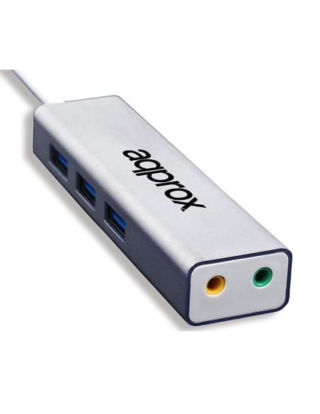 TARJ. SONIDO USB + HUB 3X USB  3.0 PN: APPUSB51HUB EAN: 8435099524441