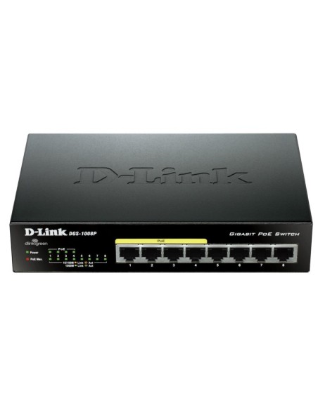 SWITCH GIGA  8PTOS DLINK       DGS-1008P 4 STD + 4 PTOS POE PN: DGS-1008P EAN: 790069344176