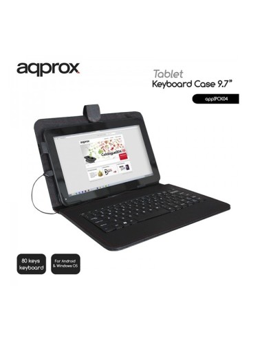 FUNDA 9.7" APPROX TABLET + TEC LADO NEGRO PN:...