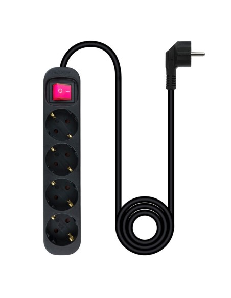 REGLETA 4 TOMAS NANO CABLE CON 1.4M PROTECCION, INTERUPTOR PN: 10.37.0004-BK EAN: 8433281010178