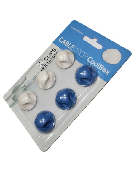 ORGANIZADOR CABLE PACK 6 UNDS  3 BLANCOS 3 AZUL PN: COO-CLIPBWX6 EAN: 8436556140693
