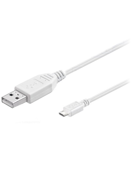 CABLE USB 2.0  1 M A MICRO     USB OMEGA BLANCO PN: USB A MICRO 1M W EAN: 1000000004232