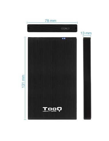 CAJA 2.5" USB 3.1 TOOQ   NEGRA TQE-2527B 9.5MM...