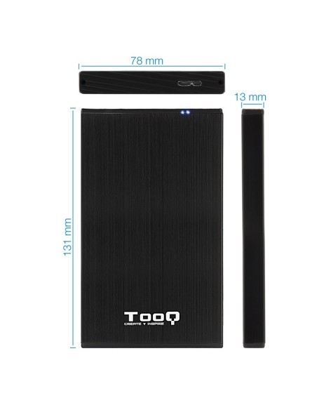 CAJA 2.5" USB 3.1 TOOQ   NEGRA TQE-2527B 9.5MM SATA PN: TQE-2527B EAN: 8433281006850