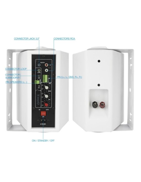 ALTAVOCES AUTOAMPLIFICADOS DE  PARED BLANCO PN: TQOWS-01W EAN: 8433281009547