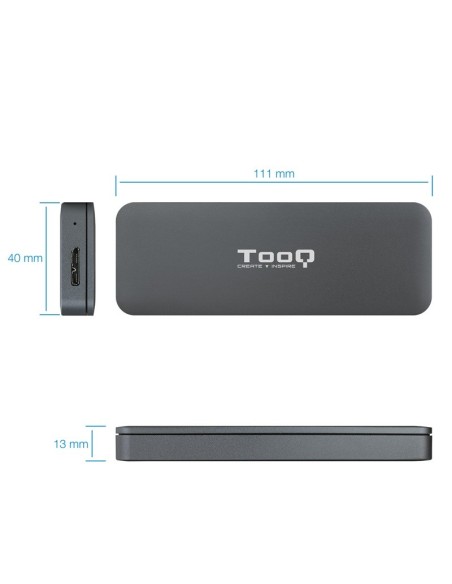 CAJA M.2      USB 3.1 TOOQ     NGFF GRIS PN: TQE-2281G EAN: 8433281009929