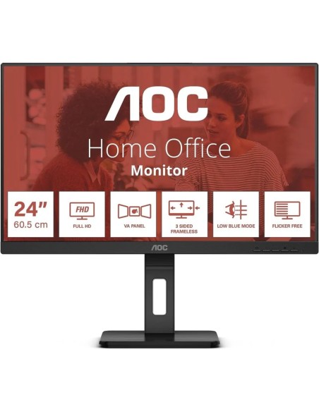 MONITOR 23.8" AOC  IPS 24E3QAF FHD MULTIMEDIA NEGRO PN: 24E3QAF EAN: 4038986141253