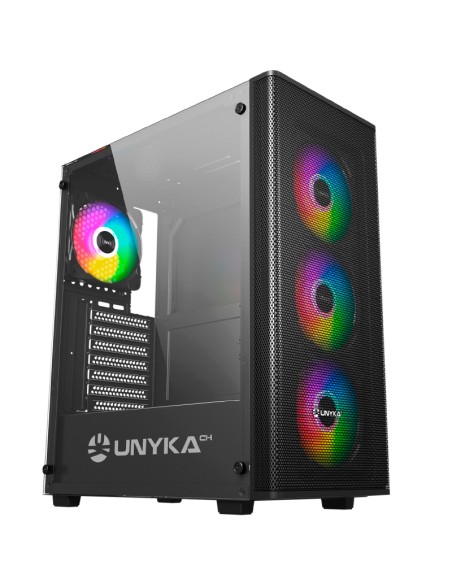 CAJA GAMING ATX MIR100 NEGRA   USB 3.0 ARGB SIN FUENTE PN: UK511303 EAN: 6974560221158