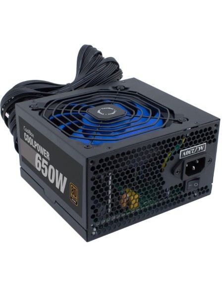 FUENTE 650W/38A COOLBOX 12CM   COOLPOWER 80 PLUZ BRONZE NEGRA PN: COO-FACPO-650 EAN: 8436556143045