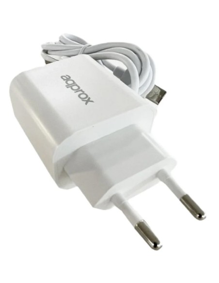 CARGADOR 5V ENCHUFE APPROX 18W CON CABLE TYPE C BLANCO PN: APPUSBWALL18 EAN: 8435099531722