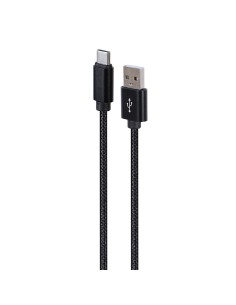 CABLE USB TYPE C TRENZADO      2.1A NEGRO 1.8M PN: USB...