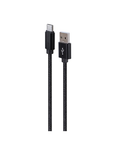 CABLE USB TYPE C TRENZADO      2.1A NEGRO 1.8M...