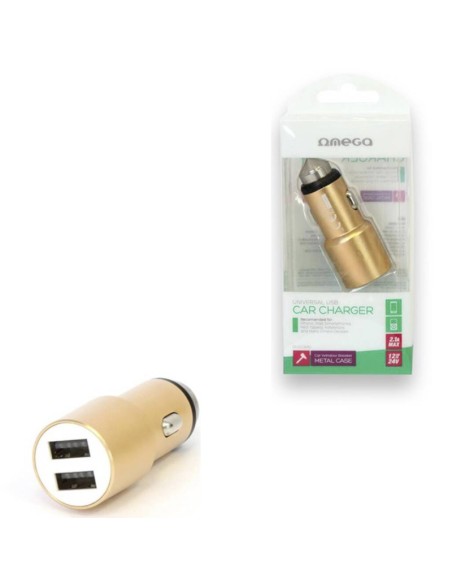 CARGADOR  5V COCHE 2 X USB OME GA METAL DORADO PN: OUCC2MG EAN: 5907595442503