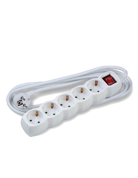 REGLETA 5 TOMAS TECKNIK BLANCA 1.5M CON PROTECCION INTERRUPTO PN: MT5W1.5MS1.5-W EAN: 5999565654283
