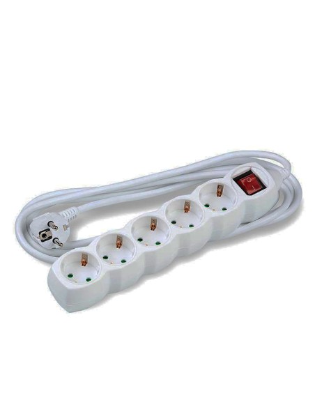 REGLETA 5 TOMAS TECHNIK BLANCA 3M CON PROTECCION INTERUPTOR PN: MT5W3MS1,5-W EAN: 5999565654290