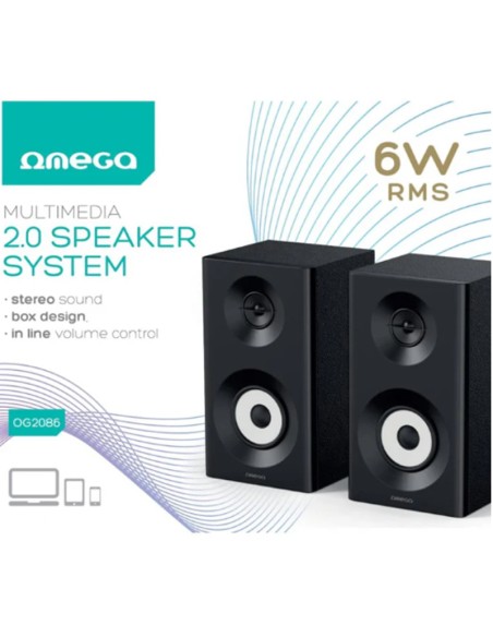ALTAVOZ 2.0 OMEGA OG2086       6W RMS NEGRO PN: 0G2086 EAN: 5907595461511