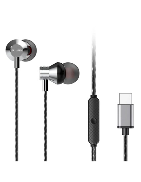 AURI + MIC TYPE C AIWA NEGRO   EAR-IN PN: ESTM-50USBC/SL EAN: 8435256900286