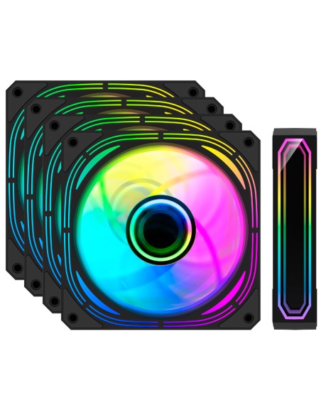 VENTILADOR KIT X4 12CM GAMING  ARGB COOLBOX INFINITY PRO KIT PN: COO-VAU-ARX4 EAN: 8436624420962