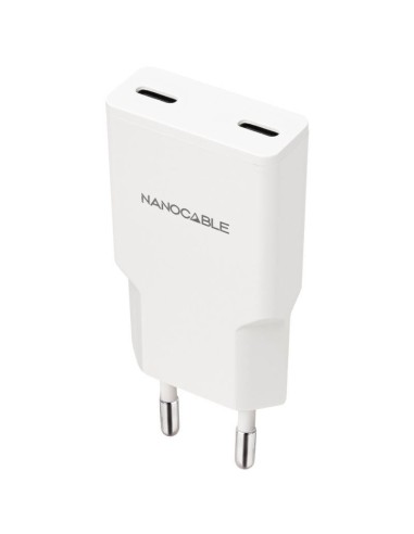 CARGADOR  5V ENCHUFE USB TYPE  C X2 NANOCABLE...