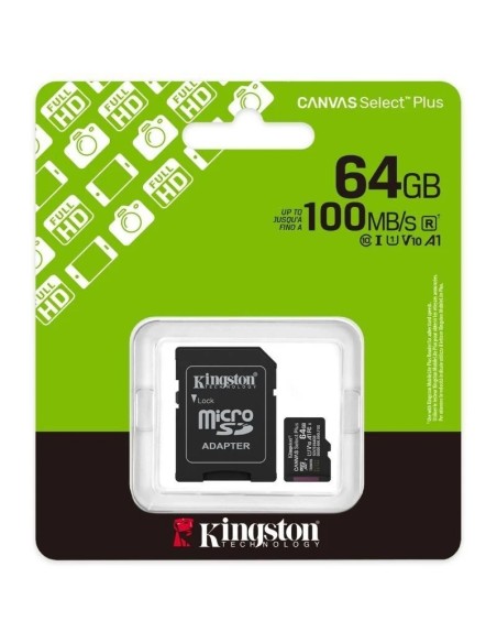 MEMORIA DG  64GB KINGSTON MSD  CANVAS SELECT PLUS CLASE10 PN: SDCS3/64GB EAN: 740617348408    